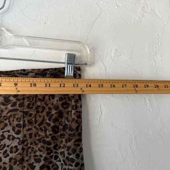 Peach Leopard Print Mesh Maxi Skirt Slit Size M Going Out Party Rock 2010s - Picture 4 of 6